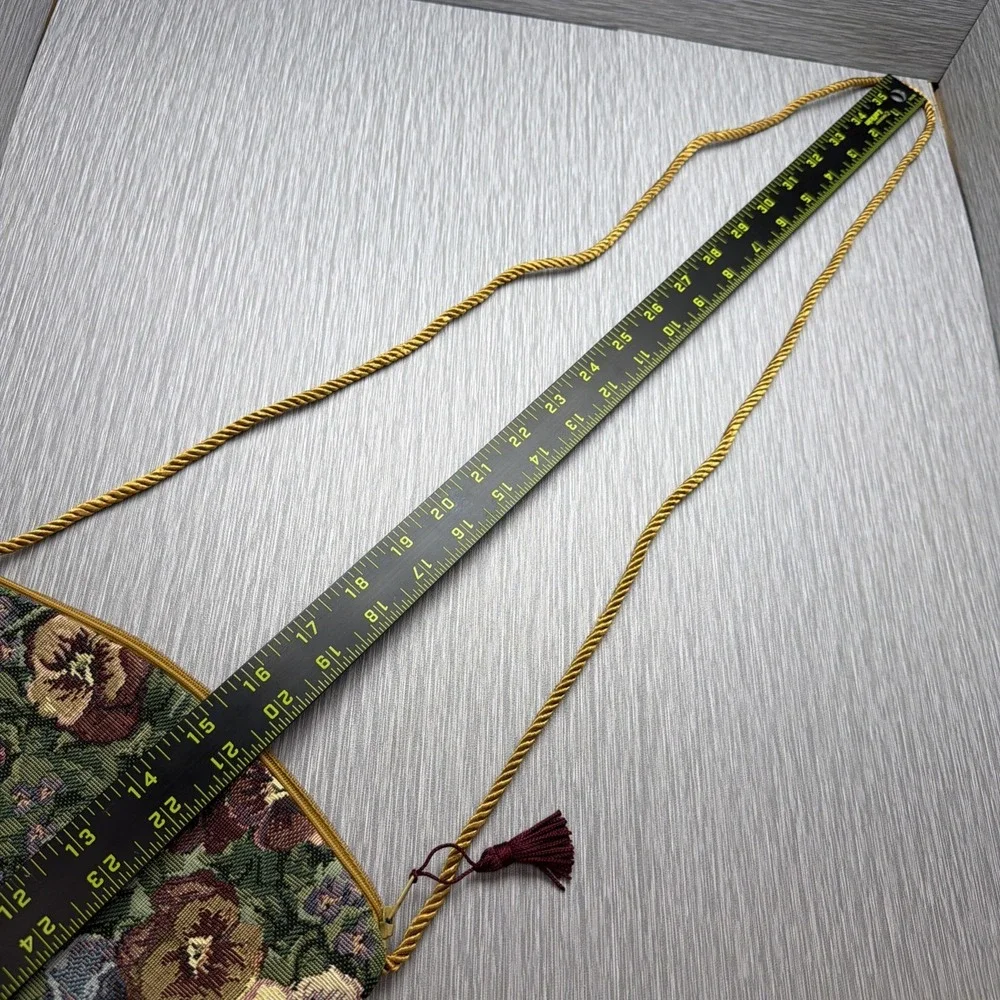 Vintage Decor de France Cosmetic Bag Pansy Floral Tapestry Makeup Pouch